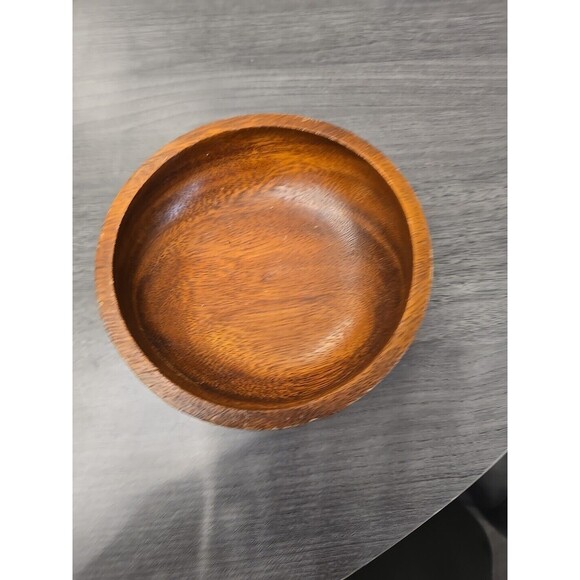 6" Hand-Carved Wood Bowl Salad Decor Handmade Rustic Artisan Tableware 092430 - Picture 2 of 9